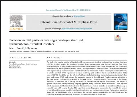 Force on inertial particles crossing a two layer stratified turbulent/non-turbulent interface